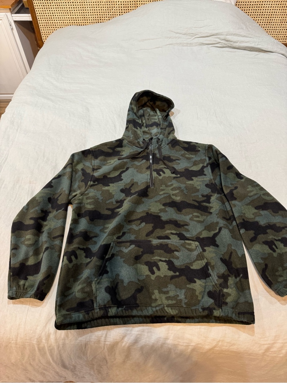 burnside Green Camo Military Field fleece quarter zip
